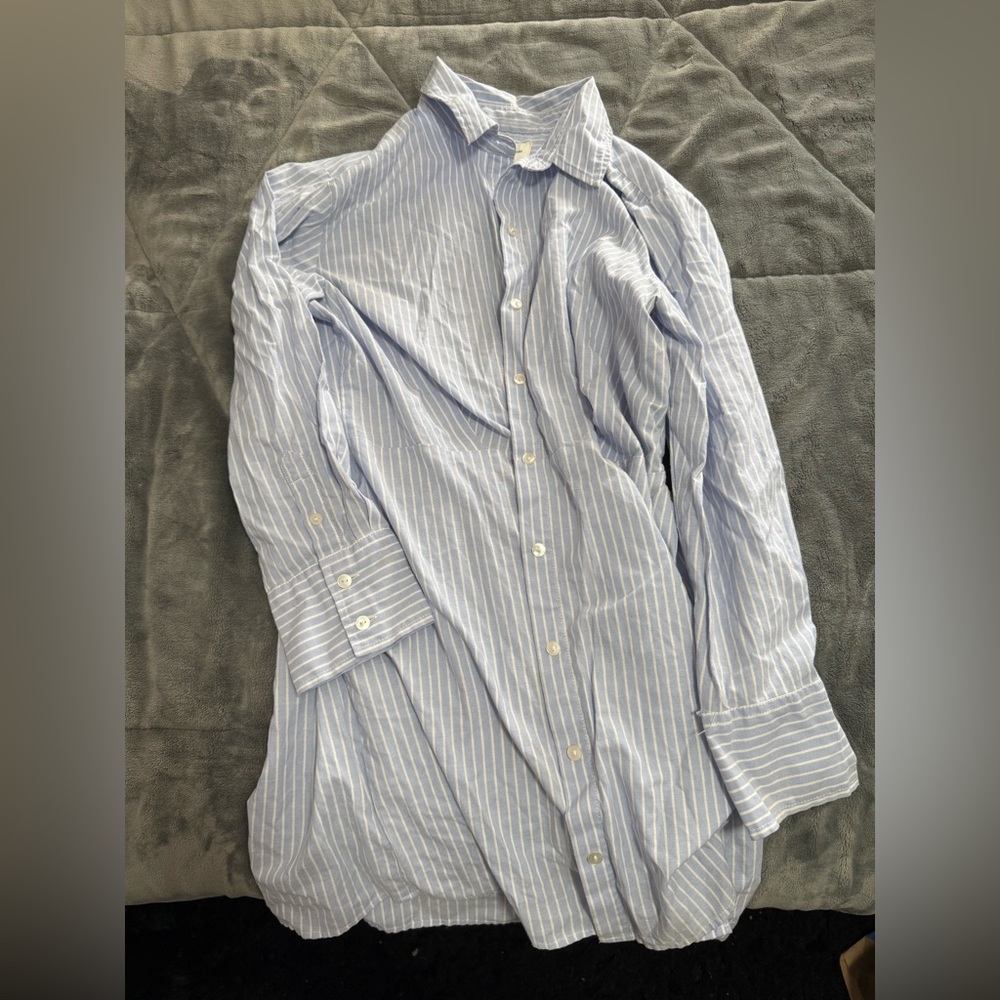Abercrombie & Fitch Light Blue Striped Shirt